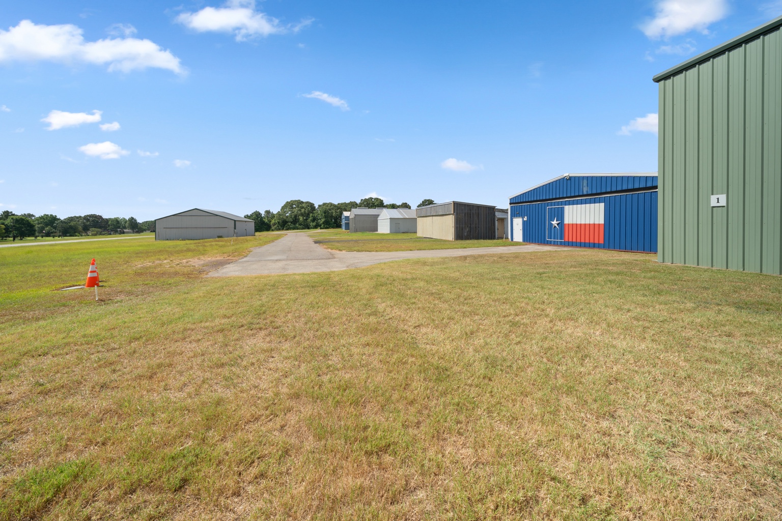 Existing hangars in Echo Lake's separate aviation area