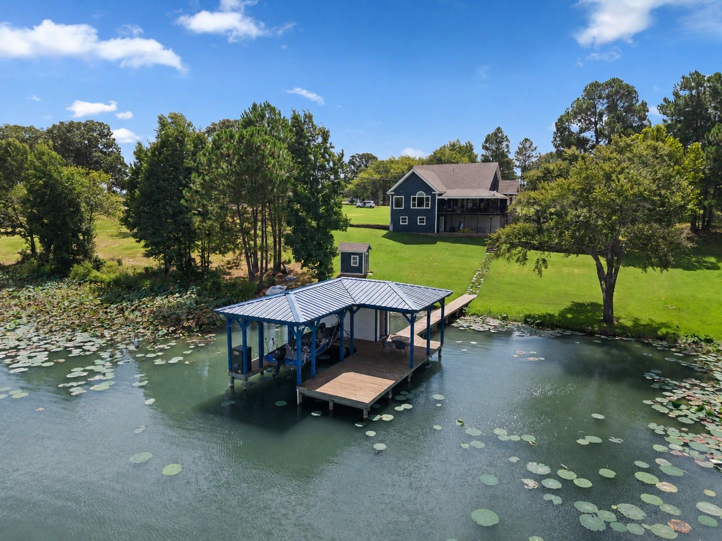 Echo Lake waterfront home and boathouse
