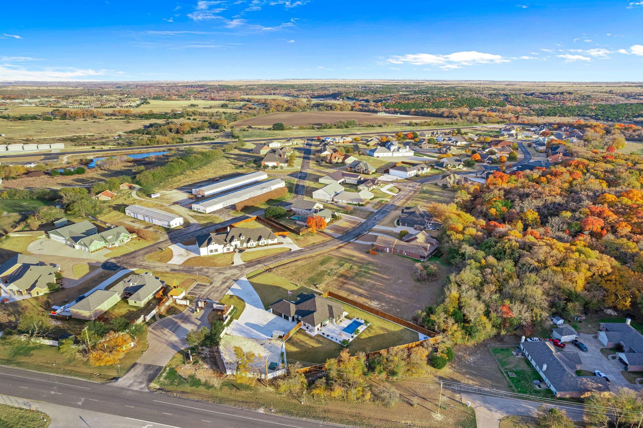 Aerial view of Bourland Field Estates