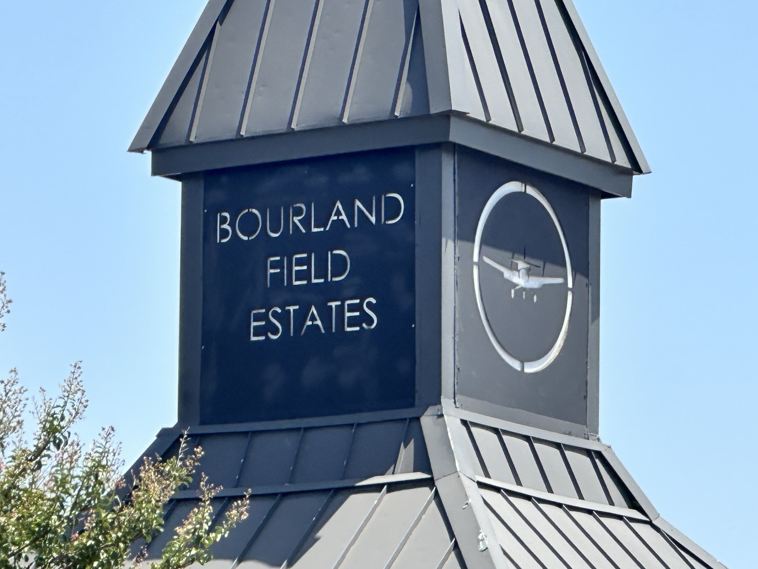 Bourland Field Estates entrance sign