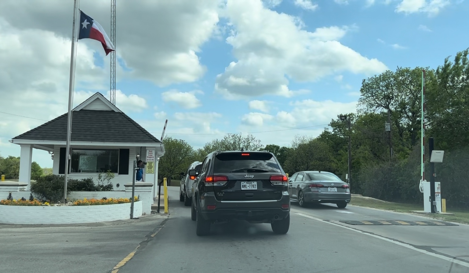 Staffed gated entrance at Pecan Plantation